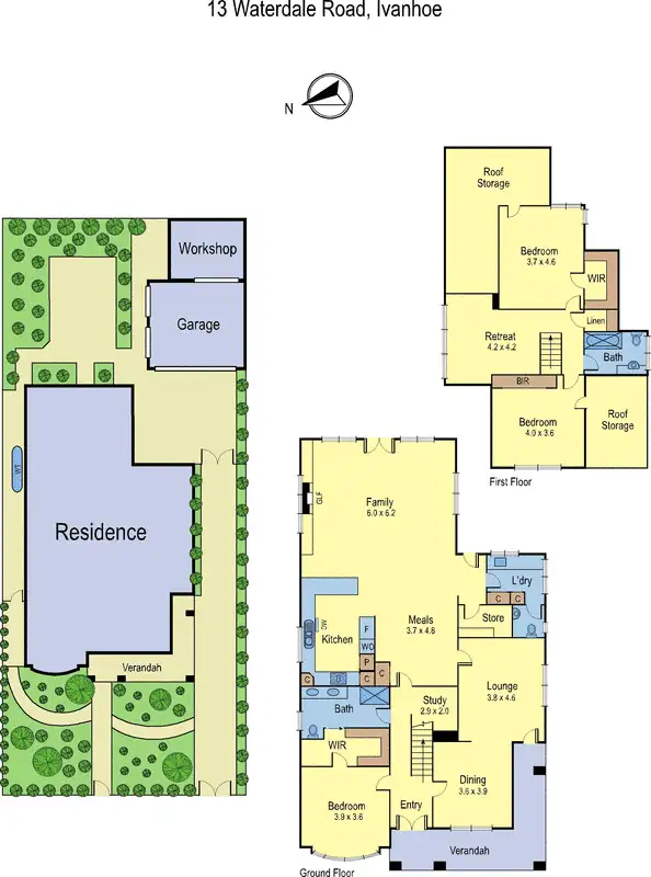 Floorplan of Homely house listing, 13 Waterdale Road, Ivanhoe VIC 3079