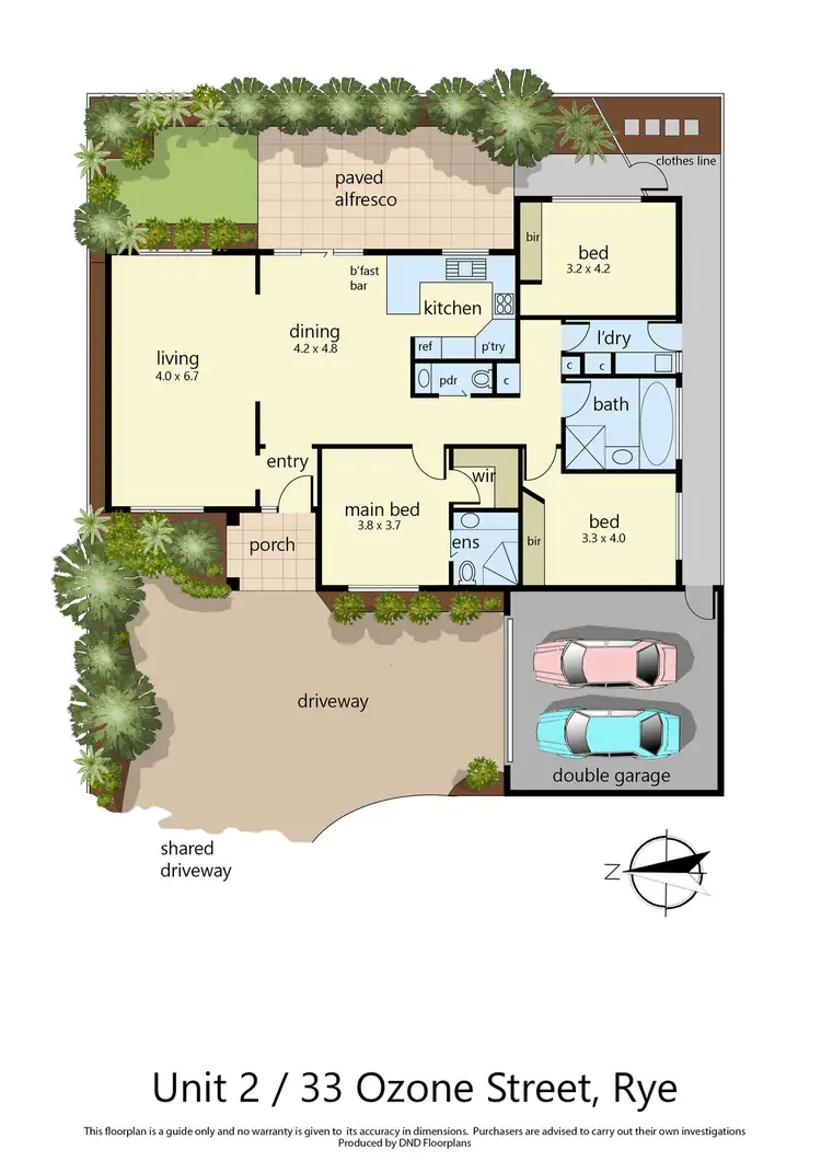 Floorplan of Homely unit listing, 2/33 Ozone Street, Rye VIC 3941