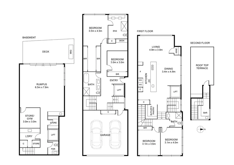 Floorplan of Homely townhouse listing, 10 Creswick Street, Hawthorn VIC 3122