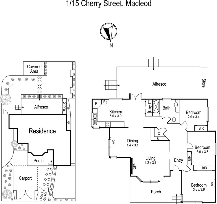 Floorplan of Homely unit listing, 1/15 Cherry Street, Macleod VIC 3085