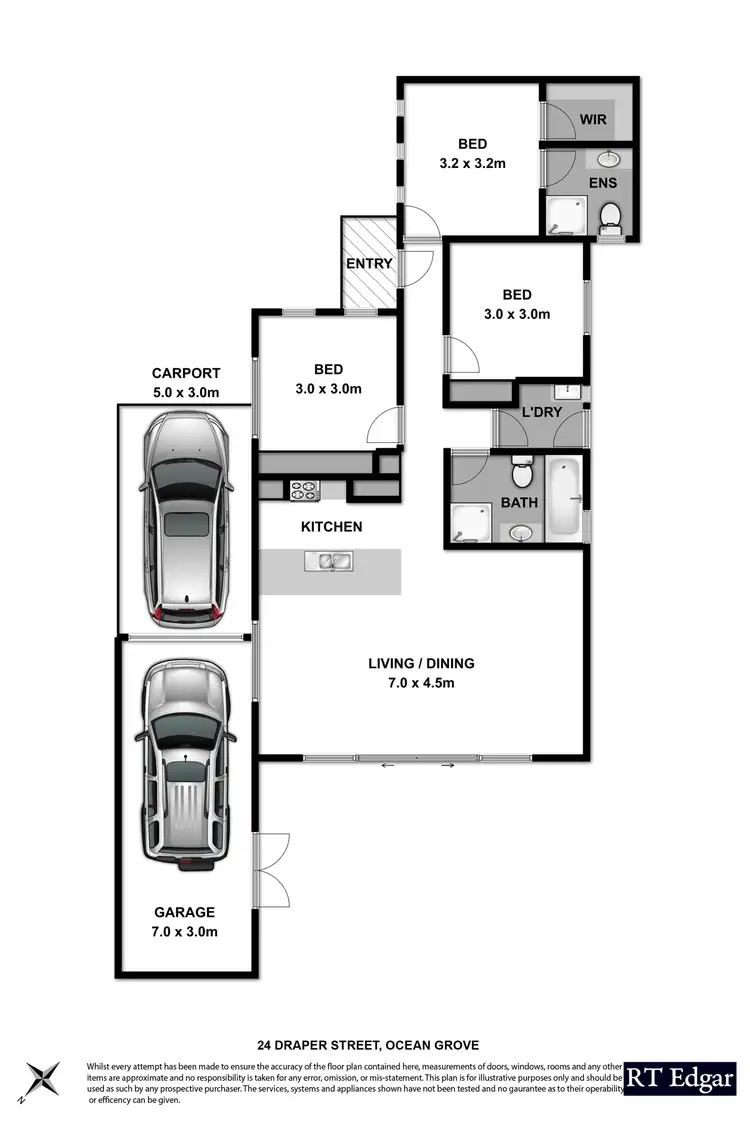 Floorplan of Homely house listing, 3/24 Draper Street, Ocean Grove VIC 3226