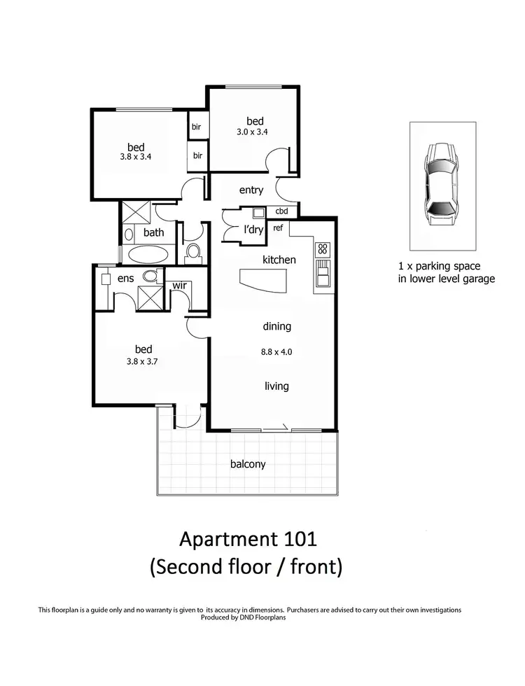 Floorplan of Homely apartment listing, Apartment 101, 37 Cook Street, Flinders VIC 3929