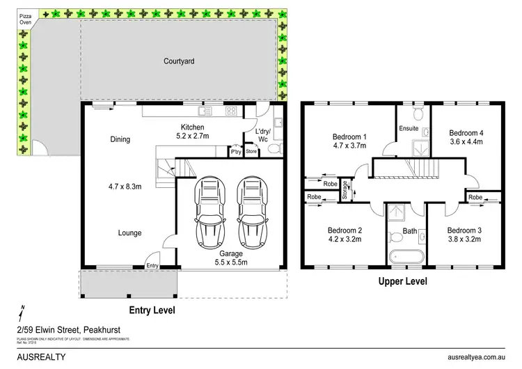 Floorplan of Homely townhouse listing, 2/59 Elwin Street, Peakhurst NSW 2210