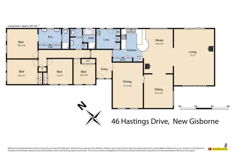 Floorplan of Homely rural property listing, 46 Hastings Drive, New Gisborne VIC 3438