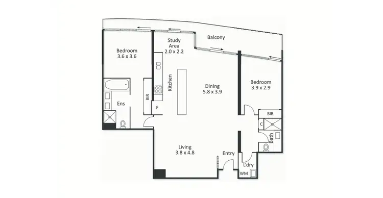 Floorplan of Homely apartment listing, 2708/50 Lorimer Street, Docklands VIC 3008