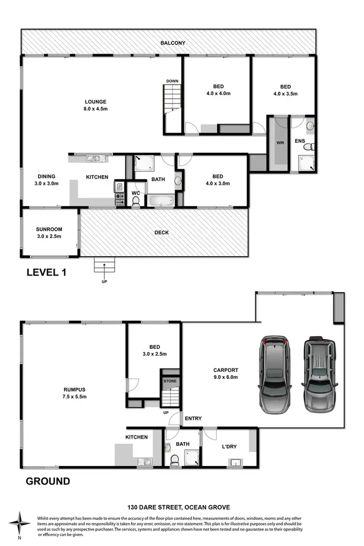 Floorplan of Homely house listing, 130 Dare Street, Ocean Grove VIC 3226