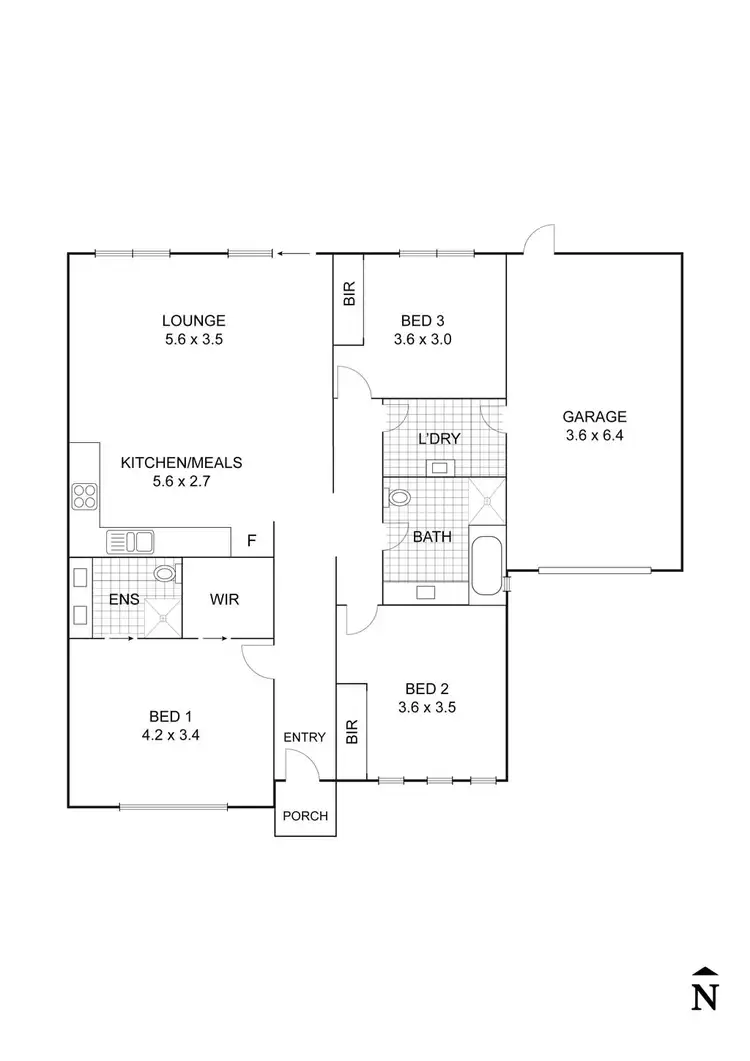 Floorplan of Homely unit listing, 2/132 Dudley Street, Wallan VIC 3756