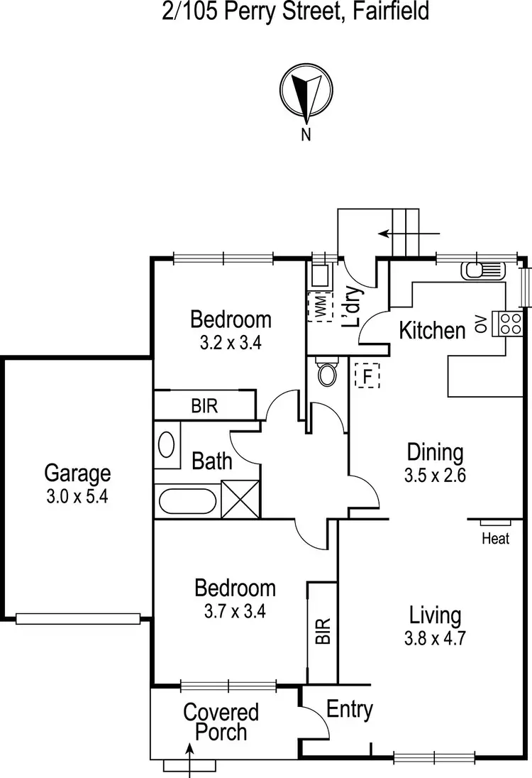 Floorplan of Homely unit listing, 2/105 Perry Street, Fairfield VIC 3078