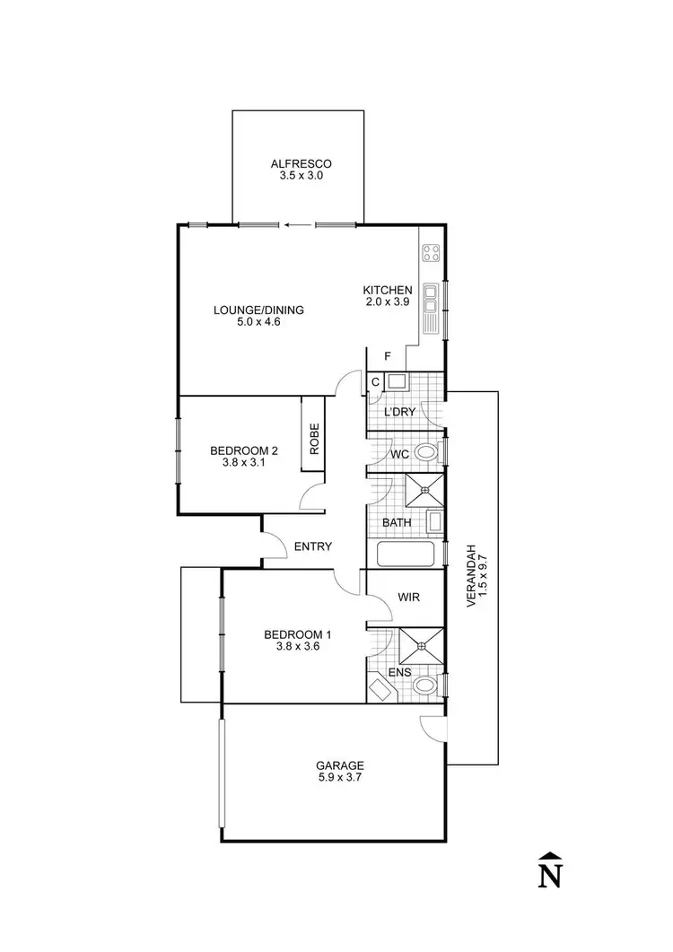 Floorplan of Homely unit listing, 4/144 Dudley Street, Wallan VIC 3756