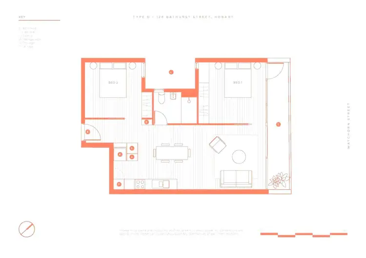 Floorplan of Homely apartment listing, 5C/126 Bathurst Street, Hobart TAS 7000