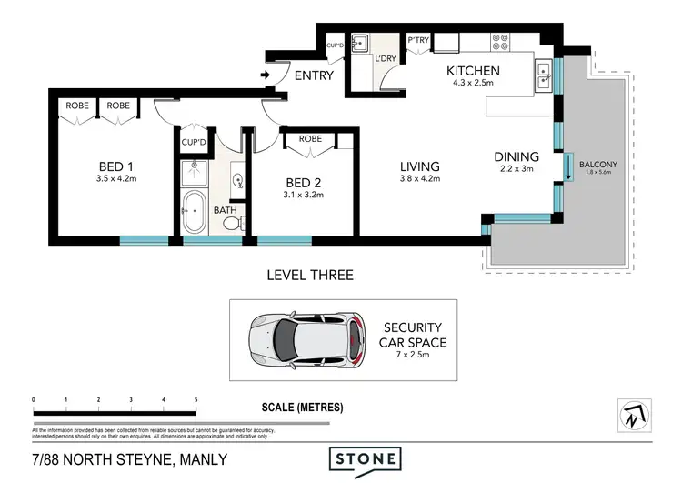 Floorplan of Homely apartment listing, 7/88 North Steyne, Manly NSW 2095