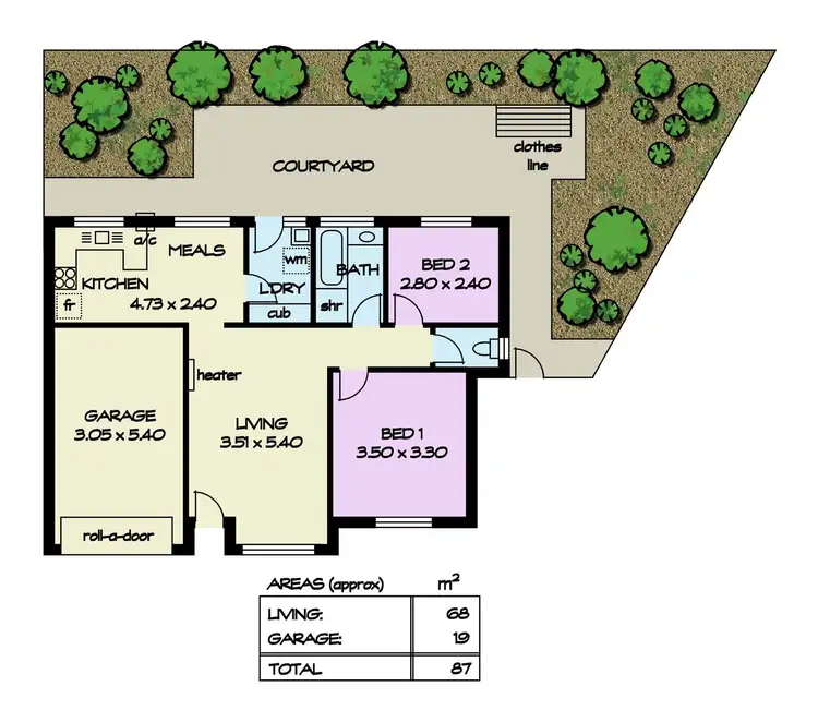 Floorplan of Homely unit listing, 2/53 Carruthers Drive, Modbury North SA 5092