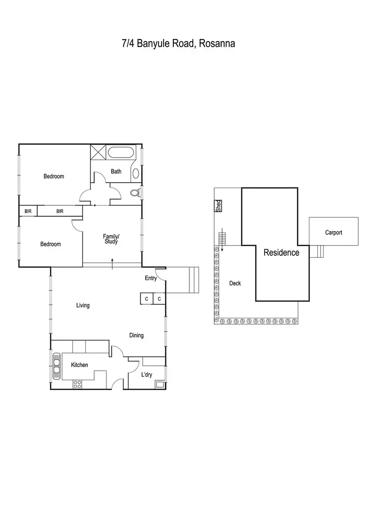 Floorplan of Homely unit listing, 7/4 Banyule Road, Rosanna VIC 3084
