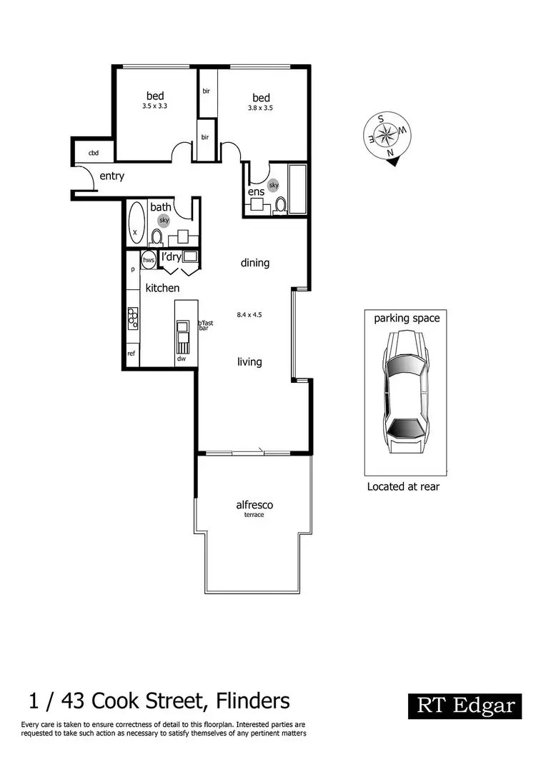 Floorplan of Homely apartment listing, 1/43 Cook Street, Flinders VIC 3929