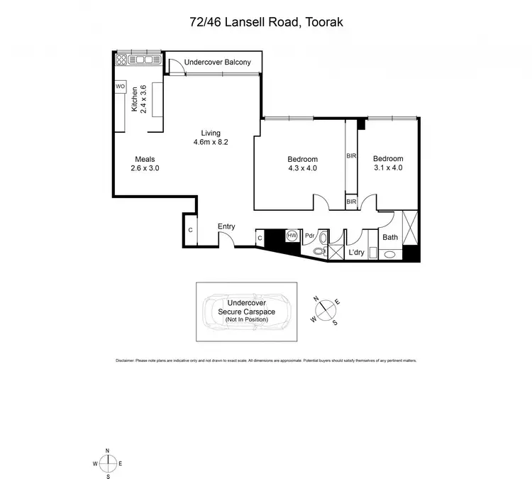 Floorplan of Homely apartment listing, 72/46 Lansell Road, Toorak VIC 3142