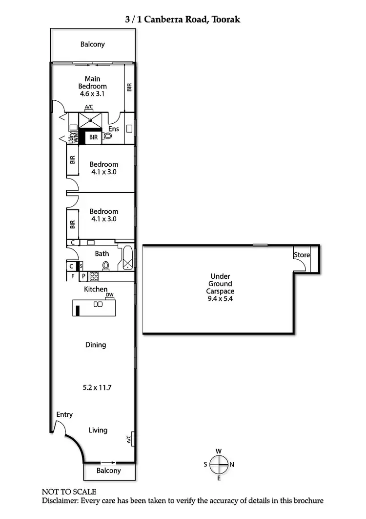 Floorplan of Homely apartment listing, 3/1 Canberra Road, Toorak VIC 3142