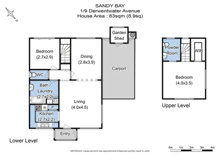 Floorplan of Homely townhouse listing, 1/9 Derwentwater Avenue, Sandy Bay TAS 7005