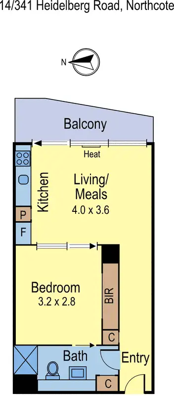 Floorplan of Homely apartment listing, 14/341 Heidelberg Road, Northcote VIC 3070