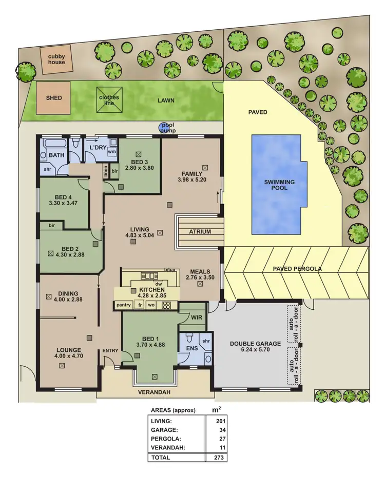 Floorplan of Homely house listing, 1 Playford Court, Hillbank SA 5112