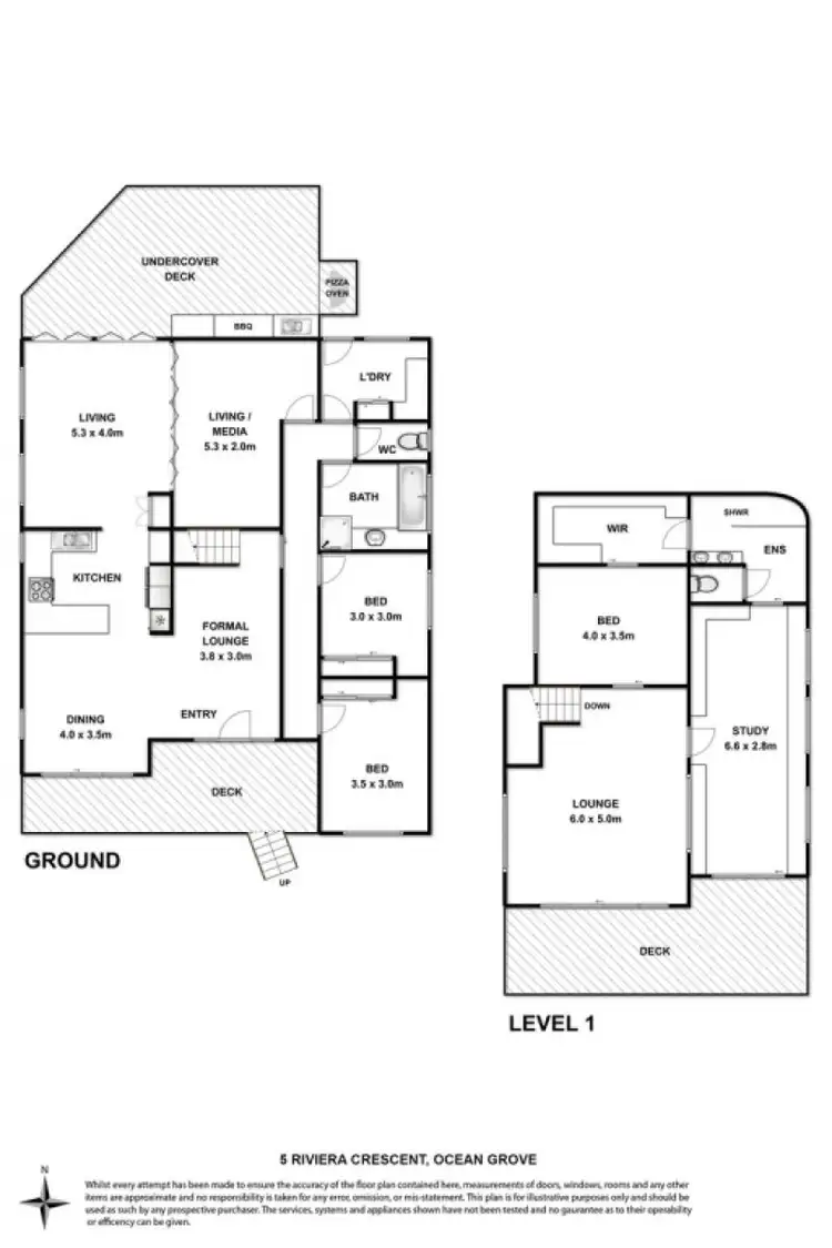 Floorplan of Homely house listing, 5 Riviera Crescent, Ocean Grove VIC 3226