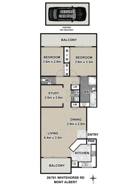 Floorplan of Homely apartment listing, 26/781 Whitehorse Road, Mont Albert VIC 3127