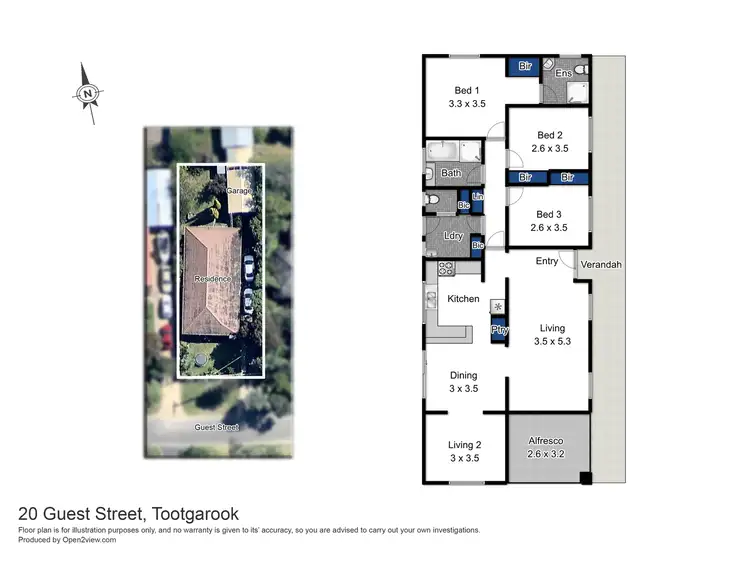 Floorplan of Homely house listing, 20 Guest Street, Tootgarook VIC 3941