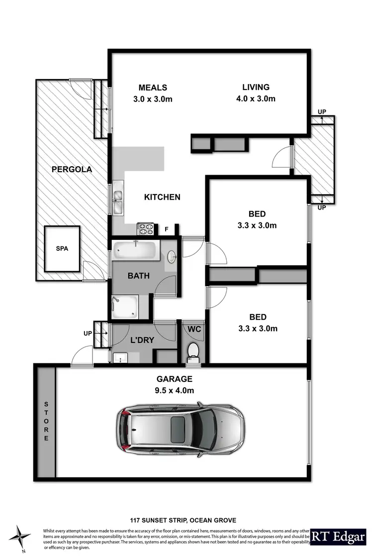 Floorplan of Homely house listing, 1/117 Sunset Strip, Ocean Grove VIC 3226