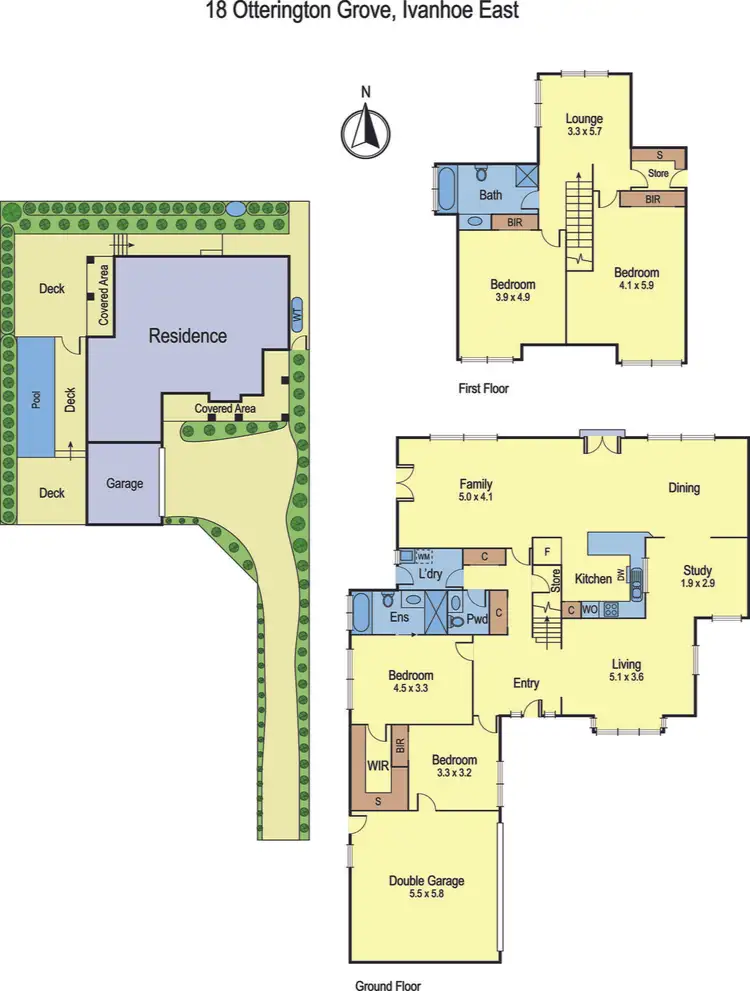Floorplan of Homely house listing, 18 Otterington Grove, Ivanhoe East VIC 3079