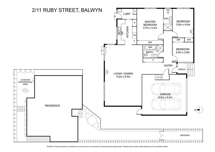 Floorplan of Homely townhouse listing, 2/11 Ruby Street, Balwyn VIC 3103