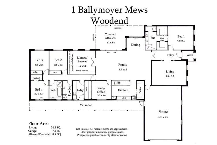Floorplan of Homely house listing, 1 Ballymoyer Mews, Woodend VIC 3442