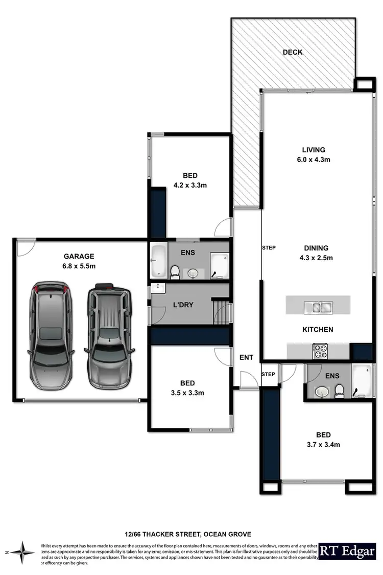 Floorplan of Homely townhouse listing, 12/66 Thacker Street, Ocean Grove VIC 3226