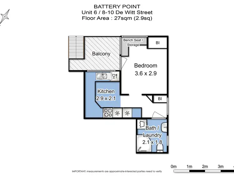 Floorplan of Homely apartment listing, 6/8-10 De Witt Street, Battery Point TAS 7004
