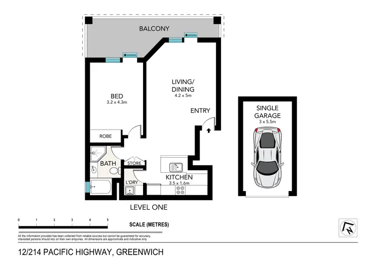 Floorplan of Homely apartment listing, 12/214 Pacific Highway, Greenwich NSW 2065