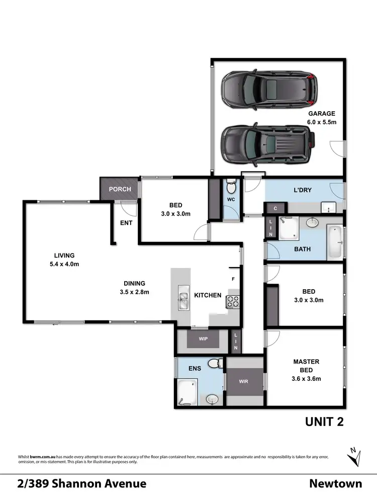 Floorplan of Homely townhouse listing, 2/389 Shannon Avenue, Newtown VIC 3220