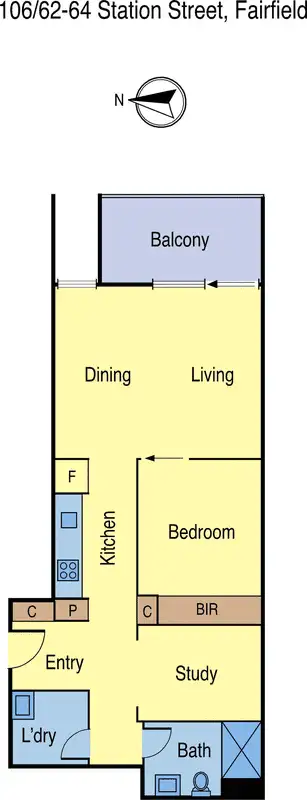 Floorplan of Homely apartment listing, 106/62-64 Station Street, Fairfield VIC 3078
