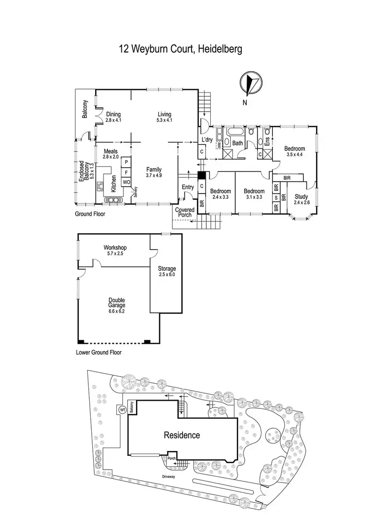 Floorplan of Homely house listing, 12 Weyburn Court, Heidelberg VIC 3084