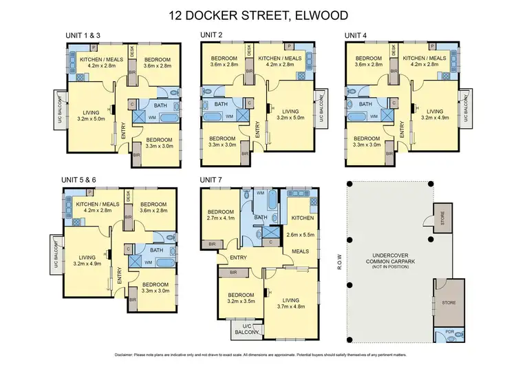 Floorplan of Homely block of units listing, 1-7/12 Docker Street, Elwood VIC 3184