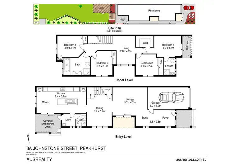 Floorplan of Homely semi-detached listing, 3A Johnstone Street, Peakhurst NSW 2210