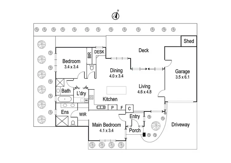 Floorplan of Homely unit listing, 4/85 Hodgson Street, Rosanna VIC 3084