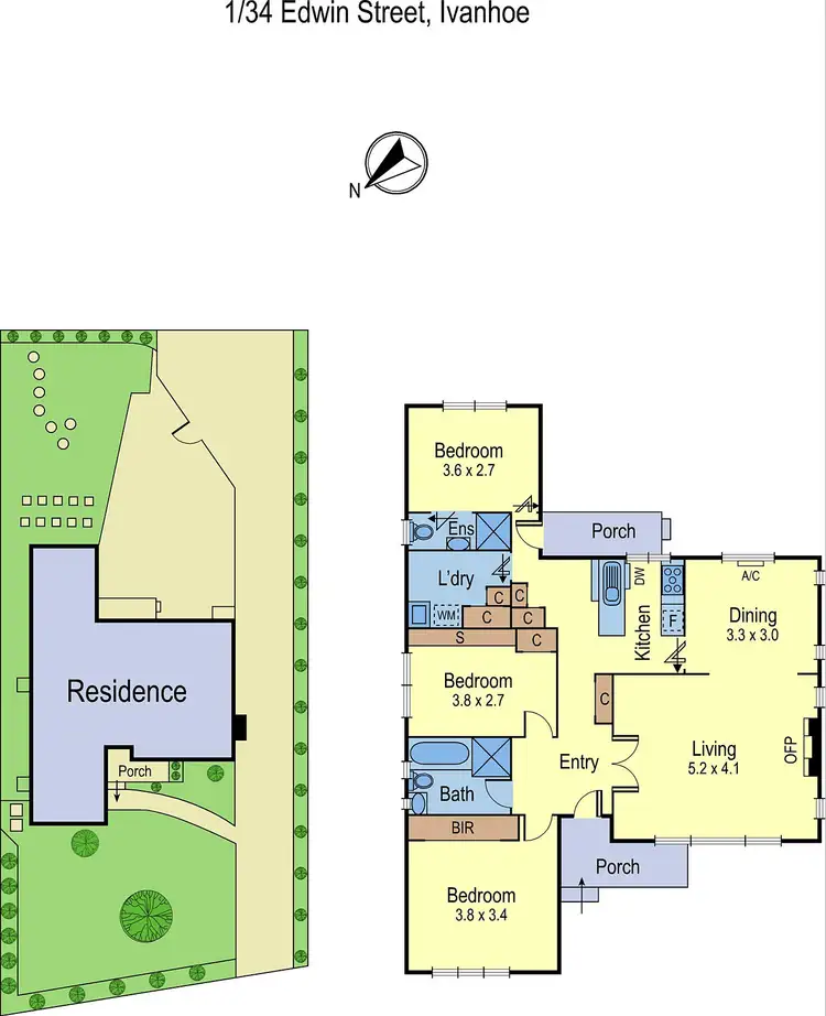 Floorplan of Homely house listing, 1/34 Edwin Street, Ivanhoe VIC 3079