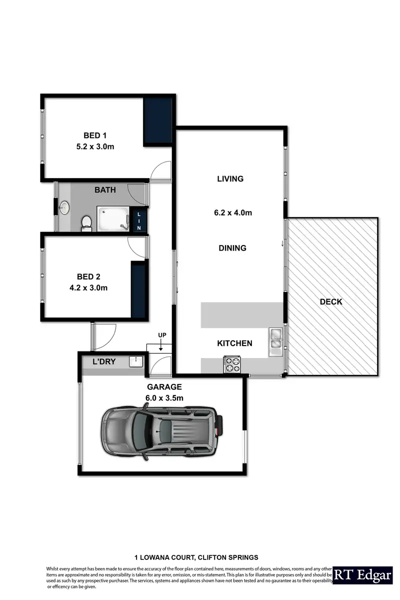 Floorplan of Homely townhouse listing, 1 Lowana Court, Clifton Springs VIC 3222