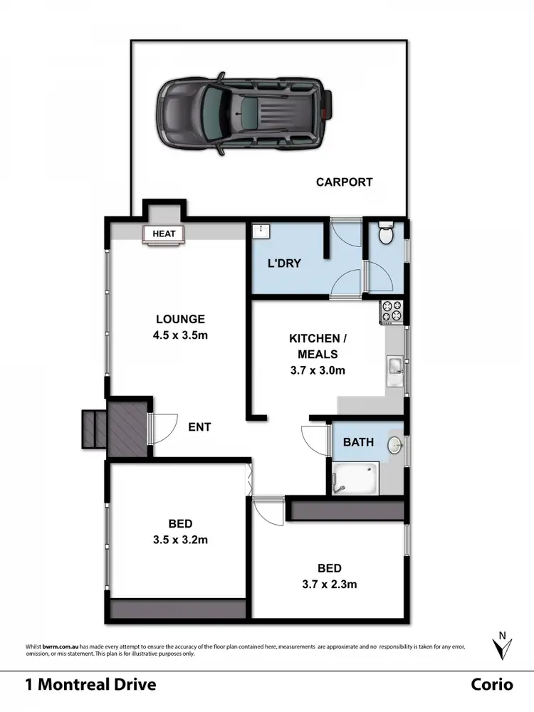 Floorplan of Homely house listing, 1 Montreal Avenue, Corio VIC 3214