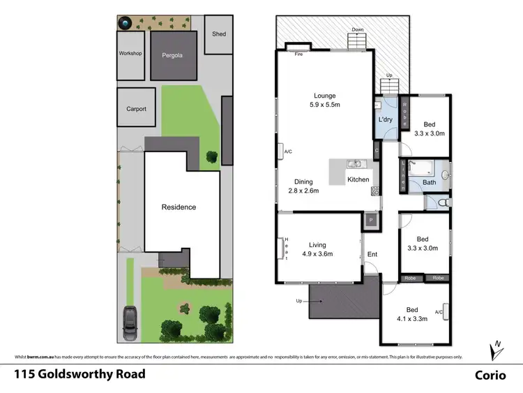Floorplan of Homely house listing, 115 Goldsworthy Road, Corio VIC 3214