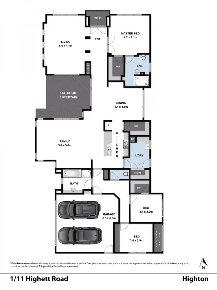 Floorplan of Homely townhouse listing, 1/11 Highett Road, Highton VIC 3216