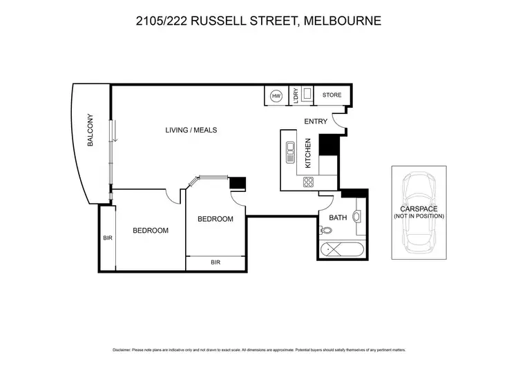 Floorplan of Homely apartment listing, 2105/222 Russell Street, Melbourne VIC 3000