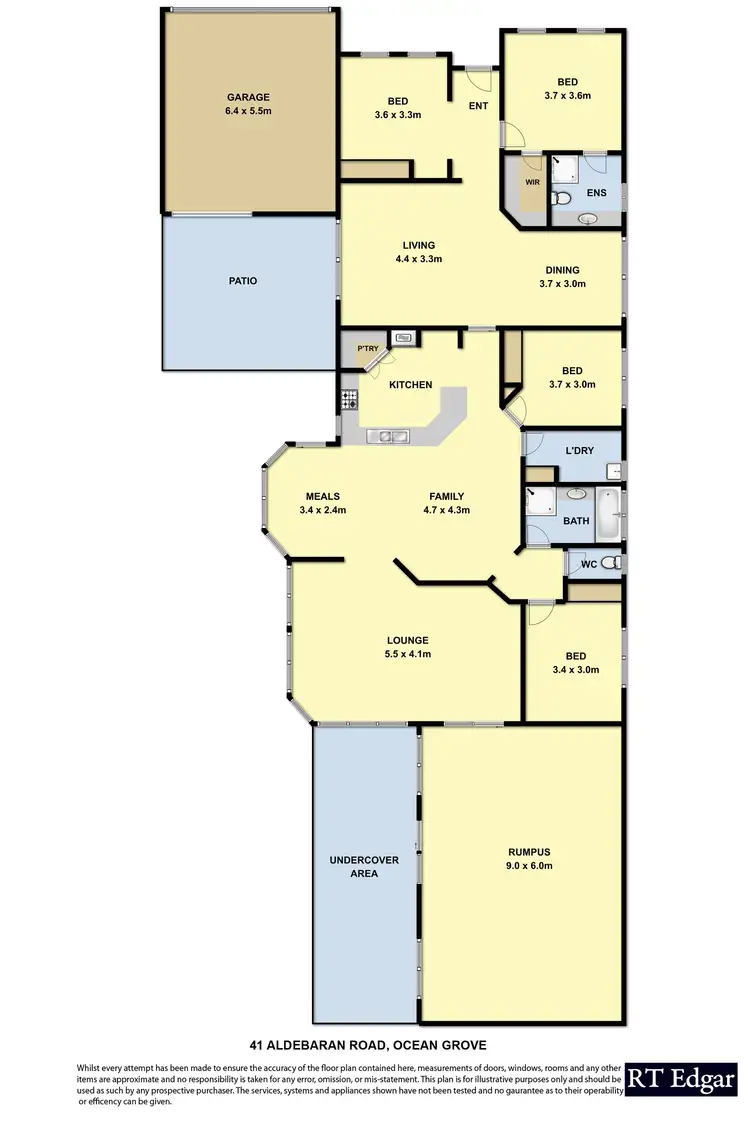 Floorplan of Homely house listing, 41 Aldebaran Road, Ocean Grove VIC 3226