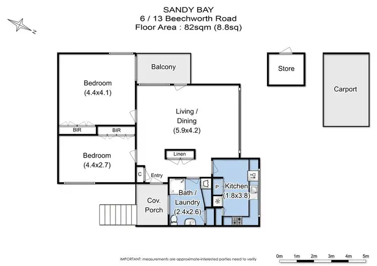 Floorplan of Homely apartment listing, 6/13 Beechworth Road, Sandy Bay TAS 7005