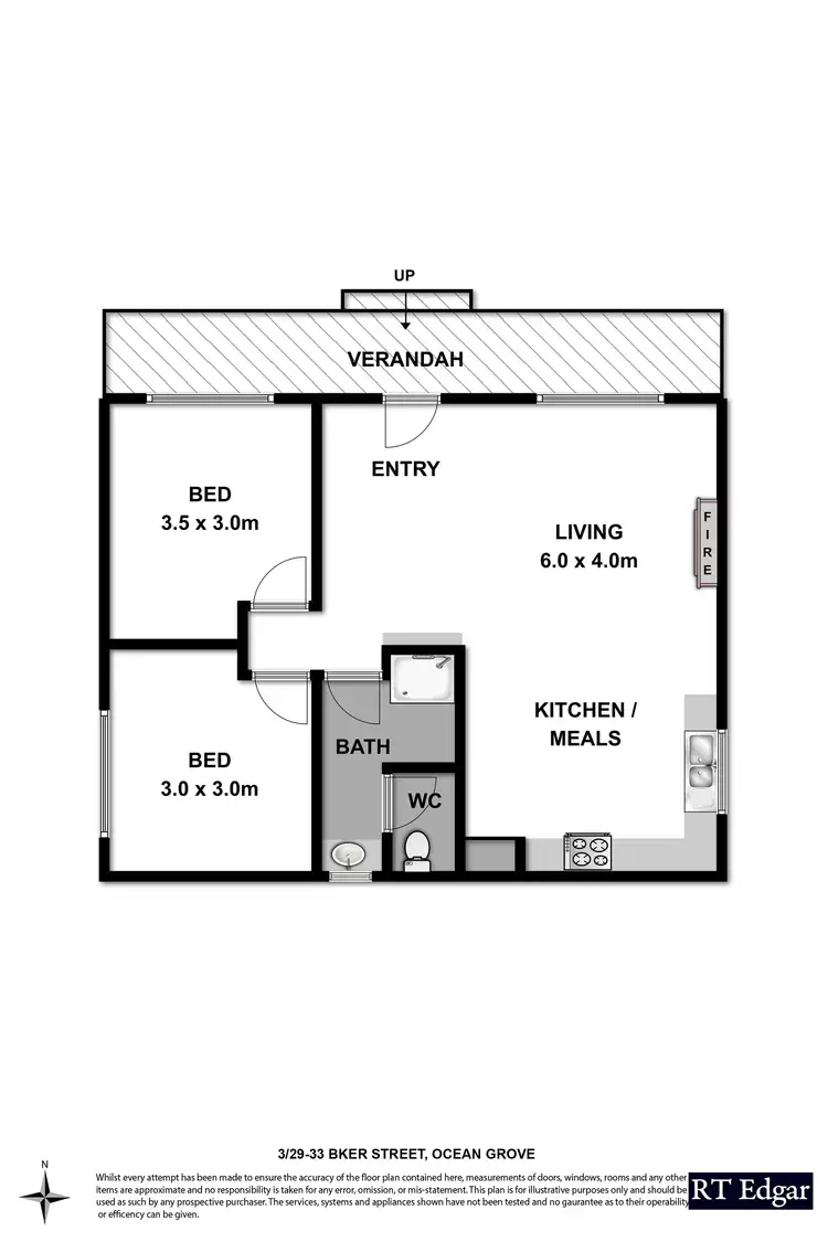 Floorplan of Homely unit listing, 3/29-33 Baker Street, Ocean Grove VIC 3226