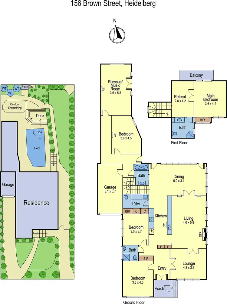 Floorplan of Homely house listing, 156 Brown Street, Heidelberg VIC 3084