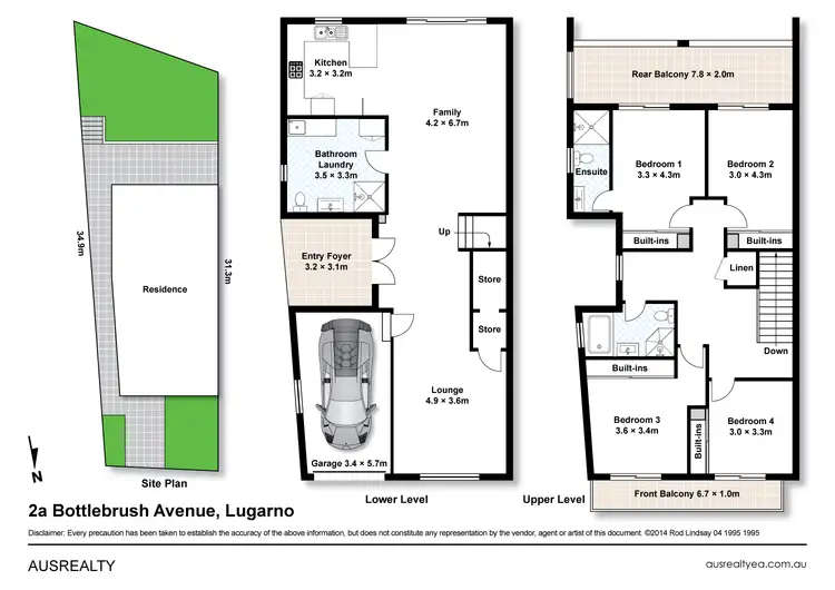 Floorplan of Homely semi-detached listing, 2a Bottlebrush Avenue, Lugarno NSW 2210